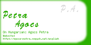 petra agocs business card